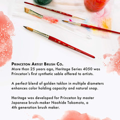 Heritage, Series 4050, Synthetic Sable Paint Brush for Watercolor, Round, 0