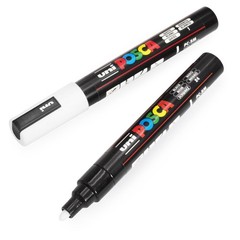 2 PCS UniBall PC5M Paint Marker Art Pens 1.82.5mm Black White