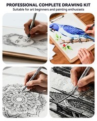 73PCS Advanced Art Supplies Drawing Kit with Fineliner Pens, Mechanical Penci…