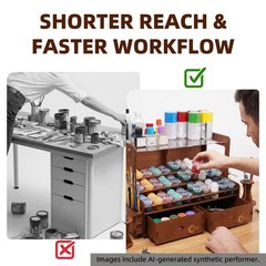 (Dia.1.42″)60 Paint Holes+2x Brush Holder+2x Painting Handle+2x Drawer