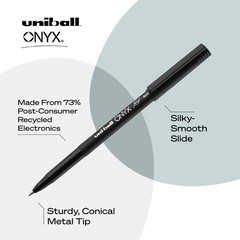 uniball Onyx Roller Ball Pen, Stick, Micro 0.5 Mm, 1 Count (Pack of 1), Black