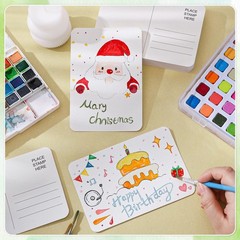 Prudiut 50 Pack Watercolor Postcards 4×6, 140lb/300gsm Paper White