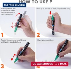 Overseas Black Paint Pens Paint Markers – Permanent Acrylic Markers 12 Pack, Wat