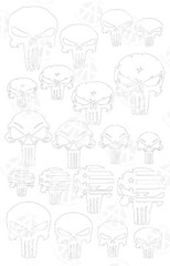 Camouflage Adhesive Airbrush Spray Paint Mask Gun RC Model Stencils SKULL 4 PACK