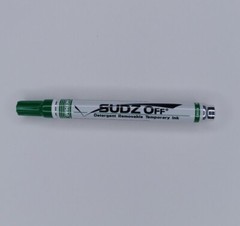 Dykem Sudz Off GREEN Detergent Removable Temporary Ink Marking Pen Marker