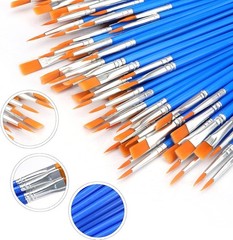 Acrylic Paint Brush Set, 200 pcs Nylon Hair Brushes for All Purpose Oil Water…