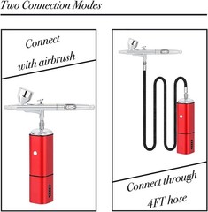Cordless Airbrush Kit with Compressor Auto Stop Dual Action Air Brush Pen