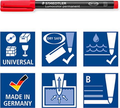 Staedtler Lumocolor Universal Pen Broad Chisel Felt Tip Permanent Marker Box