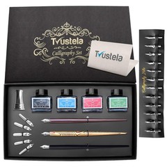 Trustela Calligraphy Set For Beginners, 28 Piece Set, Black,Blue,Green,Silver