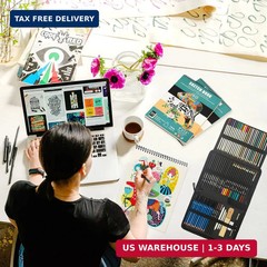 KALOUR 76 Drawing Sketching Kit Set – Pro Art Supplies with Sketchbook & Waterco