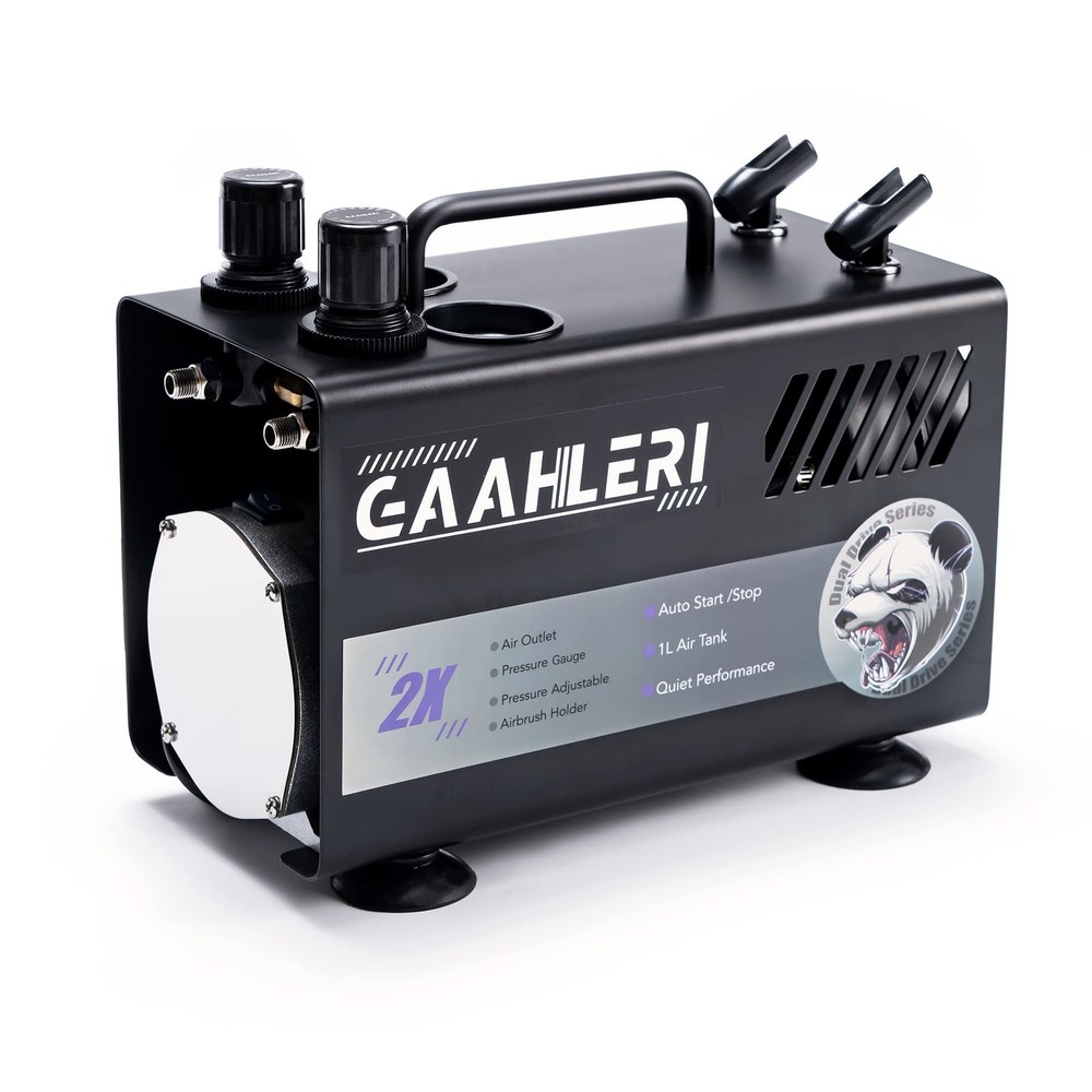 Airbrush Painting Kit Compressor 1L Dual Air Outlet Cake Decorating Gaahleri