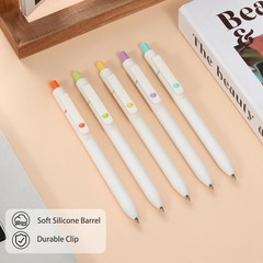 5-Pack 0.5mm Quick-Dry Gel Pens with Ergonomic Grip – Smooth Writing Experience
