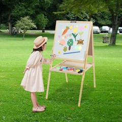 Art Easel, Easel For Kids, Adjustable Height With Magnetic Dark Green Board New