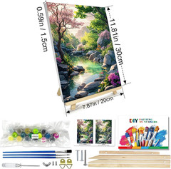 Paint by Numbers Kit for Adults with Frame, Landscape Paint by Number Canvas, Mo