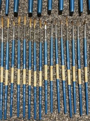 Lot of 41 Daler Rowney Aquafine Watercolour Paint Brushes Assorted Shapes Sizes