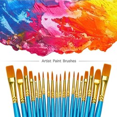 4 Sets of Fine Tip Nylon Hair Brushes for Acrylic, Oil & Watercolor Artistry