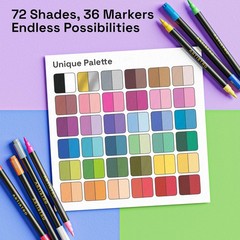 48 Color Acrylic Paint Markers Dual Brush Tip Art Pens Set