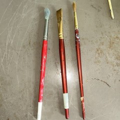Vintage Set Of 3 Winsor & Newton Sceptre Gold Oil Paint Brushes