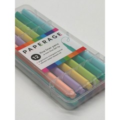 Paperage 12 Count Fine Liner Pens .4mm Felt Tip Triangular Barrel Assorted Color