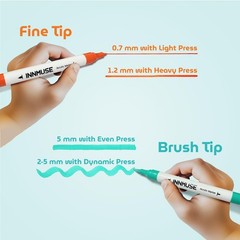 26 PCS Dual Tip Acrylic Paint Pens Set 0.7mm Extra Fine Brush Permanent Art