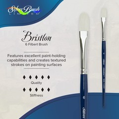 19346 Bristlon Extra Long Filbert Brush for Acrylic and Oil Paintings Size 6 …