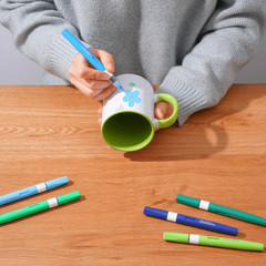 36 Colors Cool Tone Acrylic Paint Pens, Green Blue Brush Tip Paint Markers