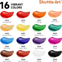 Acrylic Paint Set, 16 x12ml Tubes Artist Quality Non Toxic Rich Pigments Colo…
