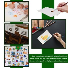 120Pcs 100% Rag Cotton White Watercolor Paper Cold Press Paper Drawing