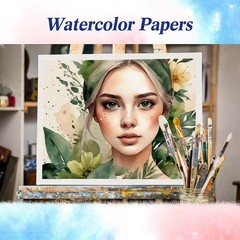 206 PCS Thick Watercolor Paper 140lb/300g 5×7 6×9 9×12 Inch & 6 Masking Tape