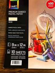 Uart Premium Sanded Pastel Paper 9×12 10 Sheets 400 Grade Beige