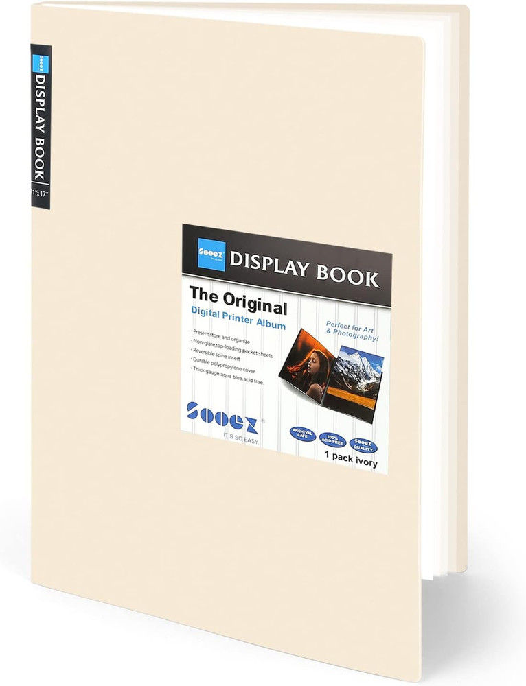 Art Portfolios 11″x17″, Large Portfolio Folder with 30 Pockets & Black Inner She