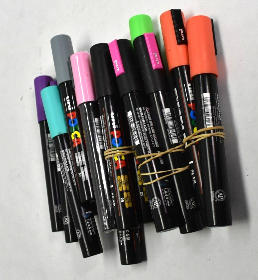 Uni Posca PC-5M Bullet Shaped Paint Markers 1.8-2.5mm Bulk Lot of 15