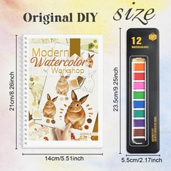 2Pcs Watercolor Workbook BeginnerFriendly Watercolor Workbook with Step by St…