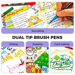 72 Colors Markers for Adult Coloring Books, Dual Tip Markers for School, Fine…