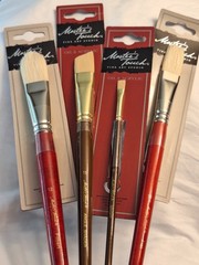 Master Touch Natural Bristles Artist Brushes Group Of 4 NEW