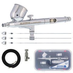 Master Airbrush G233 Performance Pro Airbrush Kit with 3 Nozzle Sets (0.2, 0….