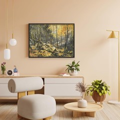 Akfado 36×36 Canvas Floater Frame Dark Brown Metal DIY No Glass Back