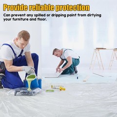 8 Pack Extra Large 12×9 Ft Plastic Drop Cloth Thick Painter Cover Painting Prote