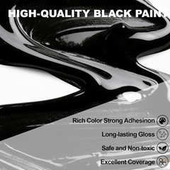 Black Acrylic Paint 300Ml (10.2Oz) – High Coverage, Opaque, Lightfast & Waterpro