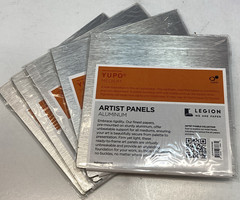 Lot of 5 Legion YUPO Aluminum Artist Panels 6″ x 6″ Mixed Media White