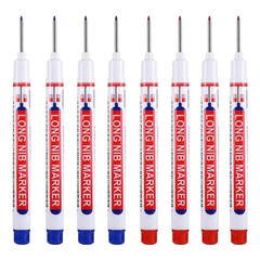 8Pcs/Set 20Mm Deep Hole Long Nib Head Markers for Metal Perforating Pen Waterpro