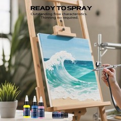 Airbrush Paint 6 Colors, Ready to Spray Airbrush Paint Set, Water-Based Acryl…