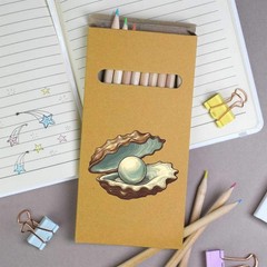 12 x ‘Pearl In Oyster Shell’ Long Colour Pencils (PE00069191)