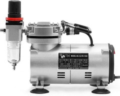 1/5 HP Airbrush Compressor with Regulator, Gauge and Water Trap – Quiet Portable
