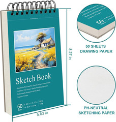 18 Colors Glitter Gel Pens Set with A5 Sketchbook (50 Sheets 120Gsm) | Sparkling