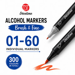 Decotime Alcohol Markers – 01-60 – Fine & Brush – Individual