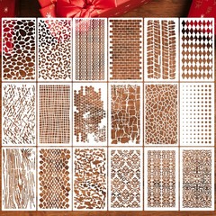 Stencils for Crafts Reusable Texture Painting 8.6×4.7 inches