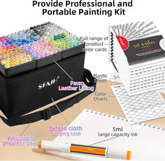 Alcohol Markers Brush & Fine – 217 Colors Double Tipped Art Markers for Adult Co