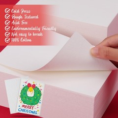 200 Sheets 5X7 Inch Watercolor Paper Bulk, 140Lb /300GSM White Cold Press Water