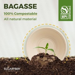 [50 Count] Harvest Pack PFAS Free 12oz Round Paper Compostable Bowls, Heavy-D…
